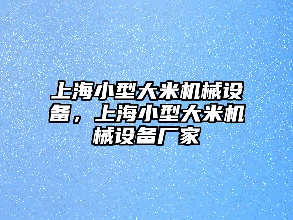 上海小型大米機(jī)械設(shè)備，上海小型大米機(jī)械設(shè)備廠家