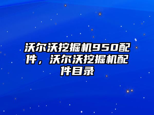 沃爾沃挖掘機950配件，沃爾沃挖掘機配件目錄