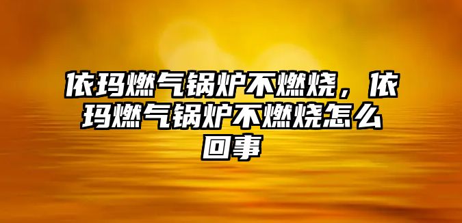 依瑪燃氣鍋爐不燃燒，依瑪燃氣鍋爐不燃燒怎么回事