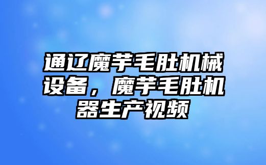 通遼魔芋毛肚機(jī)械設(shè)備，魔芋毛肚機(jī)器生產(chǎn)視頻