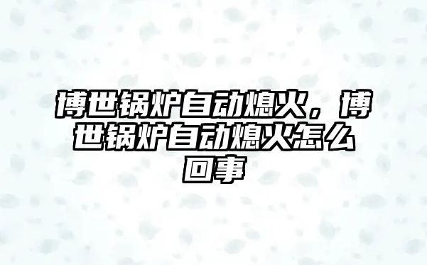 博世鍋爐自動熄火，博世鍋爐自動熄火怎么回事