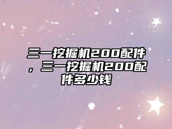 三一挖掘機(jī)200配件，三一挖掘機(jī)200配件多少錢