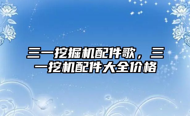 三一挖掘機(jī)配件歌，三一挖機(jī)配件大全價(jià)格