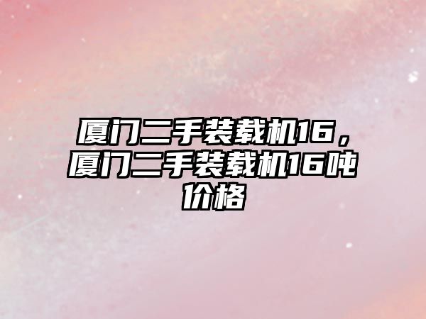 廈門二手裝載機(jī)16，廈門二手裝載機(jī)16噸價格