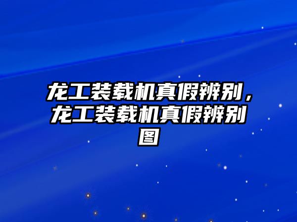 龍工裝載機真假辨別，龍工裝載機真假辨別圖