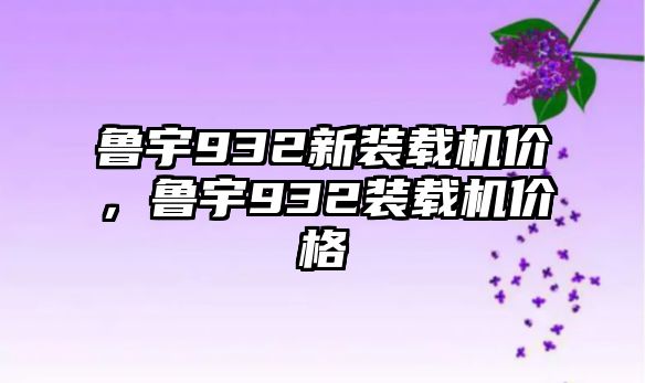 魯宇932新裝載機(jī)價(jià)，魯宇932裝載機(jī)價(jià)格