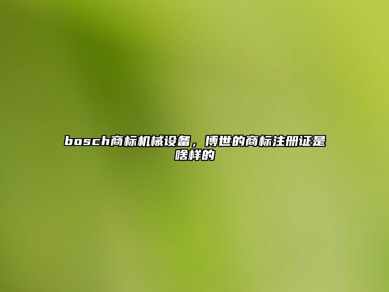 bosch商標(biāo)機(jī)械設(shè)備，博世的商標(biāo)注冊(cè)證是啥樣的