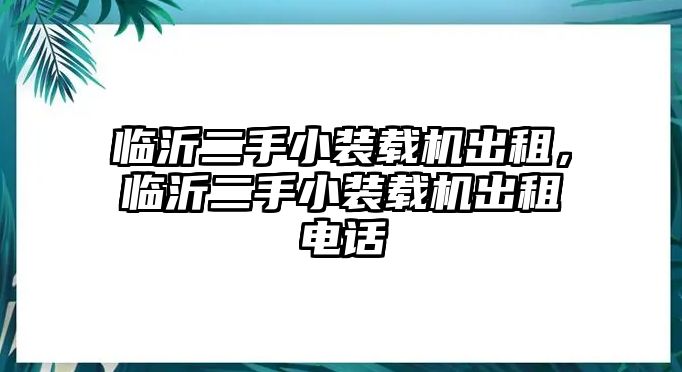 臨沂二手小裝載機出租，臨沂二手小裝載機出租電話