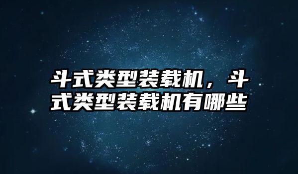 斗式類(lèi)型裝載機(jī)，斗式類(lèi)型裝載機(jī)有哪些