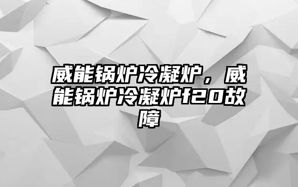 威能鍋爐冷凝爐，威能鍋爐冷凝爐f20故障