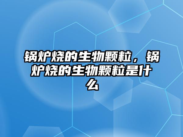 鍋爐燒的生物顆粒，鍋爐燒的生物顆粒是什么