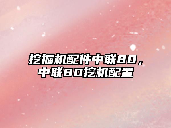 挖掘機(jī)配件中聯(lián)80，中聯(lián)80挖機(jī)配置