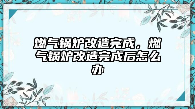 燃氣鍋爐改造完成，燃氣鍋爐改造完成后怎么辦