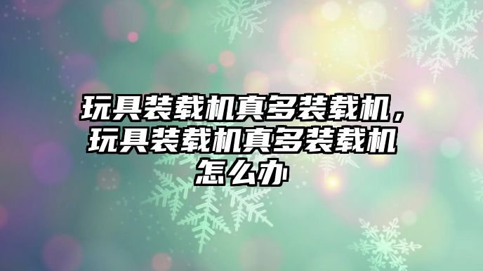 玩具裝載機(jī)真多裝載機(jī)，玩具裝載機(jī)真多裝載機(jī)怎么辦