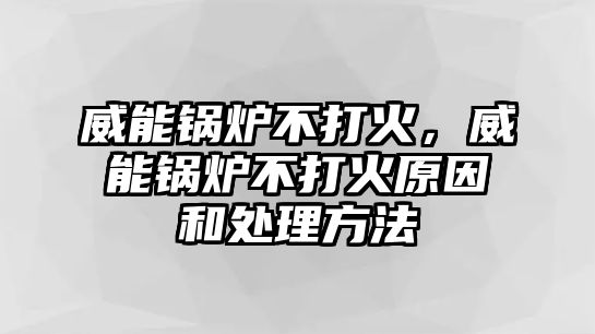 威能鍋爐不打火，威能鍋爐不打火原因和處理方法