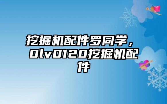 挖掘機(jī)配件羅同學(xué)，ⅴ0lv0120挖掘機(jī)配件