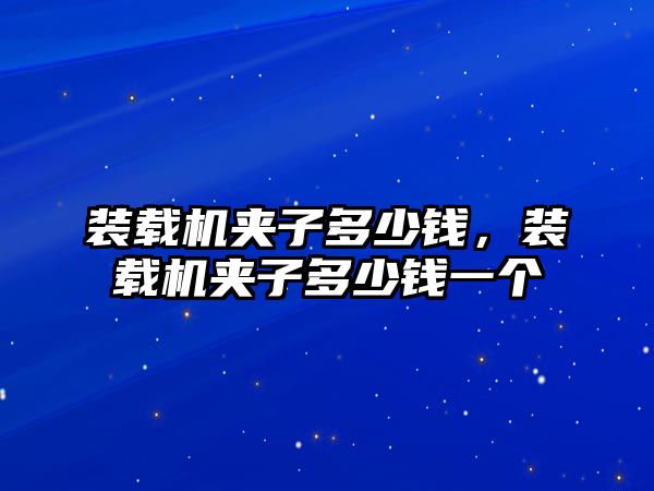 裝載機夾子多少錢，裝載機夾子多少錢一個