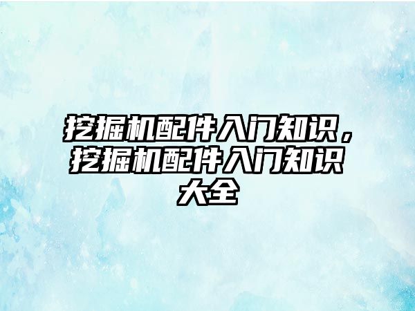 挖掘機配件入門知識，挖掘機配件入門知識大全