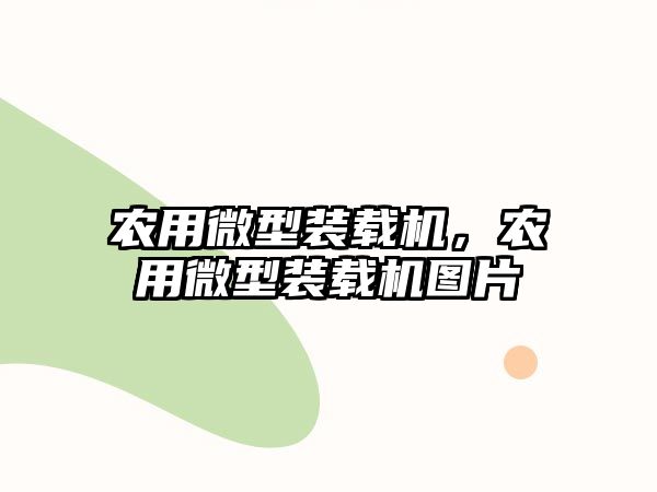 農(nóng)用微型裝載機(jī)，農(nóng)用微型裝載機(jī)圖片