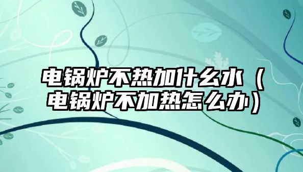 電鍋爐不熱加什幺水（電鍋爐不加熱怎么辦）