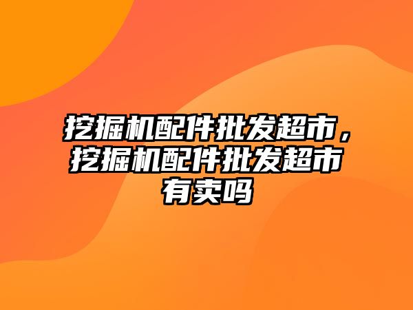 挖掘機配件批發(fā)超市，挖掘機配件批發(fā)超市有賣嗎