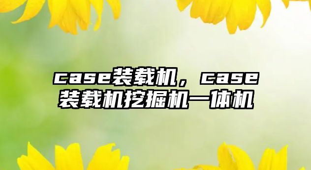 case裝載機(jī)，case裝載機(jī)挖掘機(jī)一體機(jī)