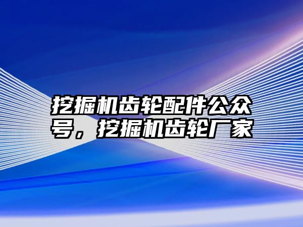 挖掘機齒輪配件公眾號，挖掘機齒輪廠家