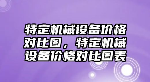 特定機械設備價格對比圖，特定機械設備價格對比圖表