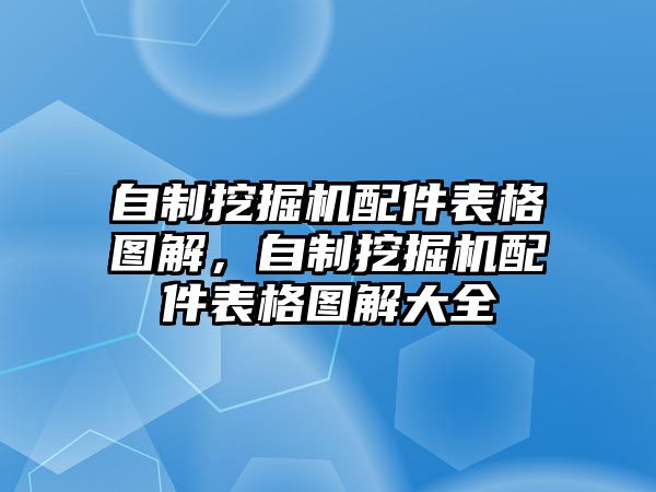 自制挖掘機(jī)配件表格圖解，自制挖掘機(jī)配件表格圖解大全