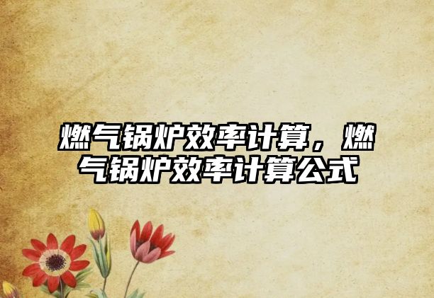 燃氣鍋爐效率計算，燃氣鍋爐效率計算公式