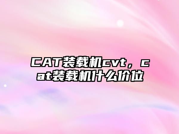 CAT裝載機cvt，cat裝載機什么價位