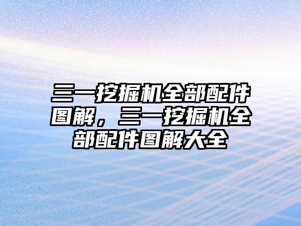 三一挖掘機(jī)全部配件圖解，三一挖掘機(jī)全部配件圖解大全