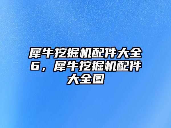 犀牛挖掘機(jī)配件大全6，犀牛挖掘機(jī)配件大全圖