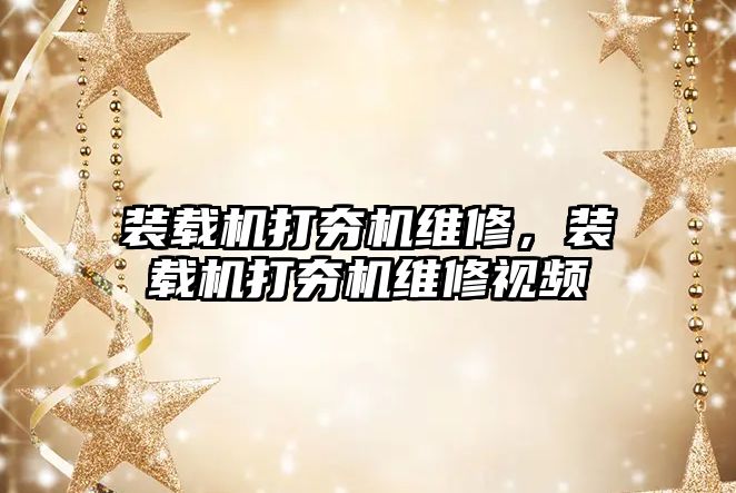 裝載機打夯機維修，裝載機打夯機維修視頻