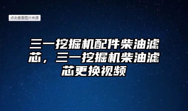 三一挖掘機配件柴油濾芯，三一挖掘機柴油濾芯更換視頻