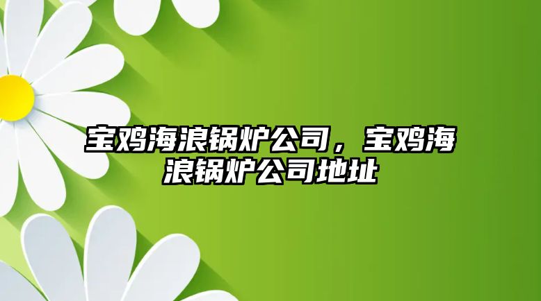 寶雞海浪鍋爐公司，寶雞海浪鍋爐公司地址