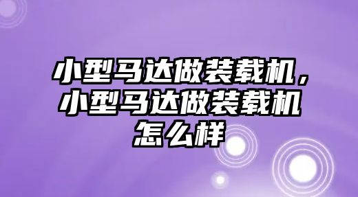 小型馬達(dá)做裝載機(jī)，小型馬達(dá)做裝載機(jī)怎么樣