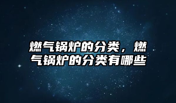 燃?xì)忮仩t的分類，燃?xì)忮仩t的分類有哪些