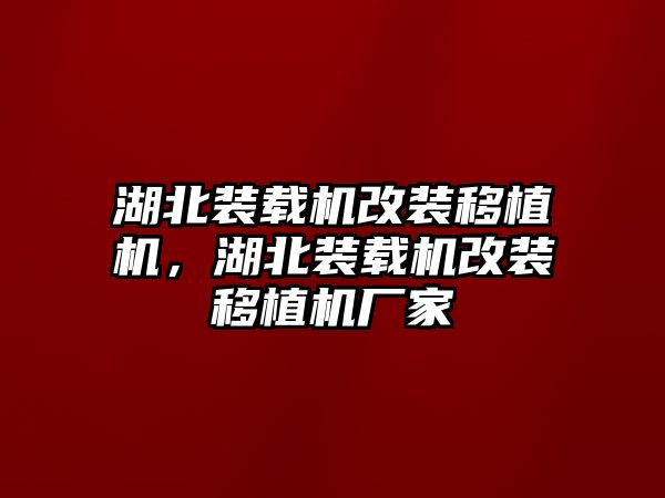 湖北裝載機(jī)改裝移植機(jī)，湖北裝載機(jī)改裝移植機(jī)廠家