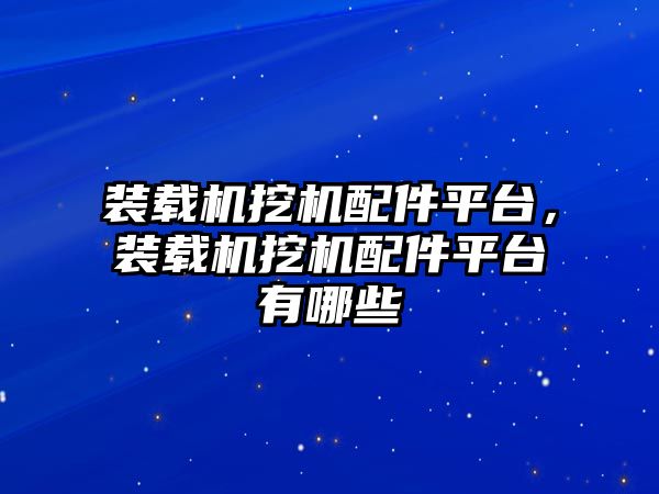 裝載機(jī)挖機(jī)配件平臺，裝載機(jī)挖機(jī)配件平臺有哪些