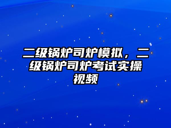 二級(jí)鍋爐司爐模擬，二級(jí)鍋爐司爐考試實(shí)操視頻