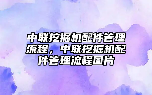 中聯(lián)挖掘機配件管理流程，中聯(lián)挖掘機配件管理流程圖片