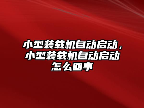 小型裝載機自動啟動，小型裝載機自動啟動怎么回事