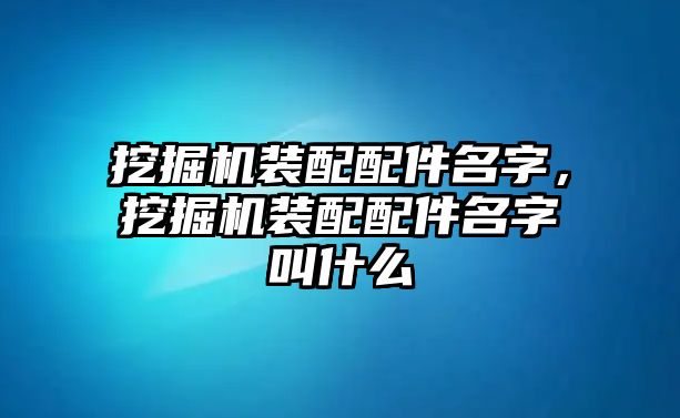 挖掘機裝配配件名字，挖掘機裝配配件名字叫什么