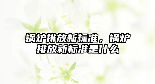 鍋爐排放新標準，鍋爐排放新標準是什么