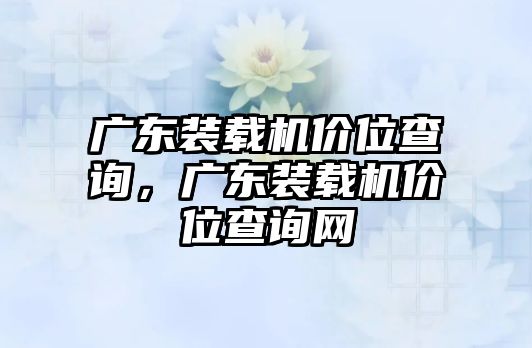 廣東裝載機價位查詢，廣東裝載機價位查詢網(wǎng)