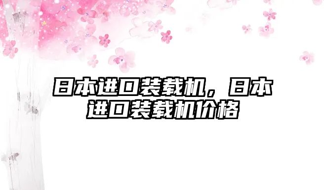 日本進(jìn)口裝載機，日本進(jìn)口裝載機價格