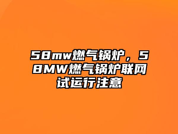 58mw燃?xì)忮仩t，58MW燃?xì)忮仩t聯(lián)網(wǎng)試運(yùn)行注意