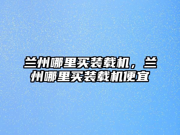 蘭州哪里買(mǎi)裝載機(jī)，蘭州哪里買(mǎi)裝載機(jī)便宜