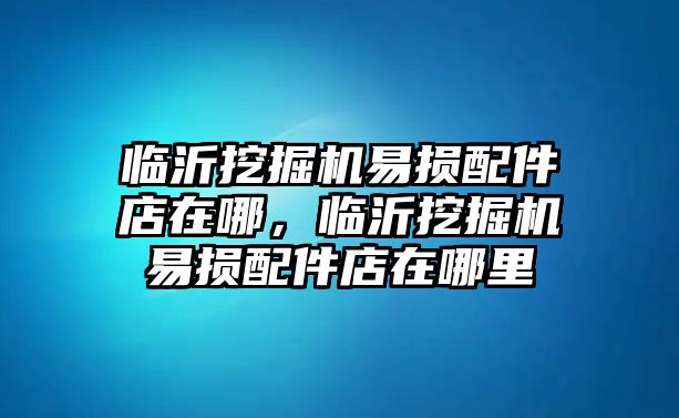 臨沂挖掘機易損配件店在哪，臨沂挖掘機易損配件店在哪里